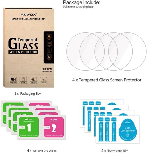 Miniatura 7 de Paquete de 4 protectores de pantalla para Samsung Galaxy Watch 5 de 1.575 pulgadas, 2.5D de alta definición 9H, película protectora de pantalla
