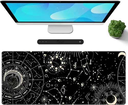 Miniatura 15 de Galdas Alfombrilla de mouse para juegos XXL XL, grande, larga, extendida, grande, de goma antideslizante, con bordes cosidos, para laptop, oficina