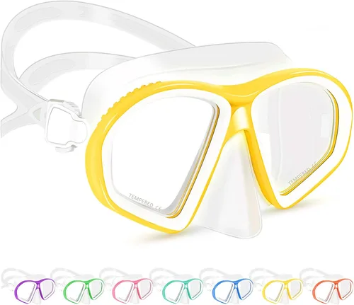 Miniatura 10 de Supertrip Kids Swim Goggles with Nose Cover for Ages 6-14, Tempered Glass Fabric Strap Swimming Snorkel Mask for Pool Beach B-lake Azul