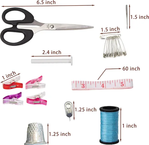 Miniatura 3 de Dispositivo de costura de mano, máquina de coser portátil con 177 piezas, kit de costura, suministros de máquina de coser eléctrica de mano