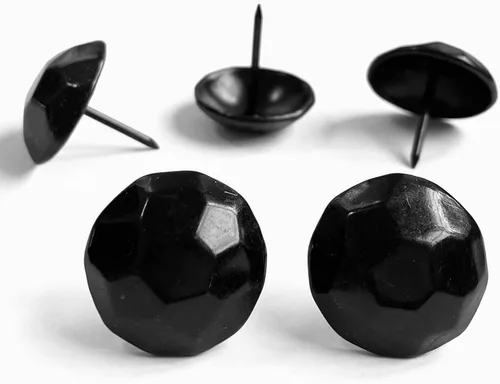 60 tachuelas de tapicería negras de tamaño grande de 1 pulgada, diseño vintage, clavos decorativos, persianas para puerta de granero, pines de 0.984