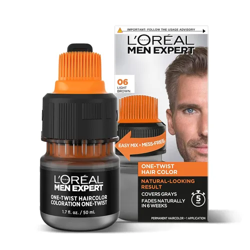 Miniatura 7 de L’Oreal Paris Men Expert One Twist - Tinte permanente de cabello para hombre, sin ensuciar, para cubrir canas, aplicación sencilla, sin mezclar y 01