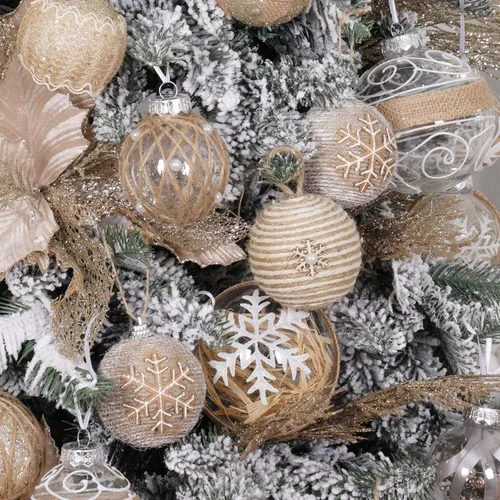 Miniatura 3 de XmasExp - Juego de adornos de bolas de Navidad para granja, adornos rústicos inastillables para árbol de Navidad, 12 unidades, 2.76 pulgadas