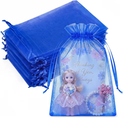 Miniatura 14 de Bolsas de organza de 3x4 pulgadas, 50 paquetes de pequeñas bolsas de regalo de malla con cordón, bolsas de muestra para fiesta, boda, baby shower