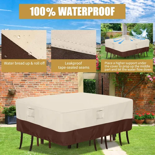 Miniatura 6 de Fundas impermeables para patio al aire libre para muebles de patio, 600D, resistentes a los rayos UV, resistentes a los rayos UV, fundas