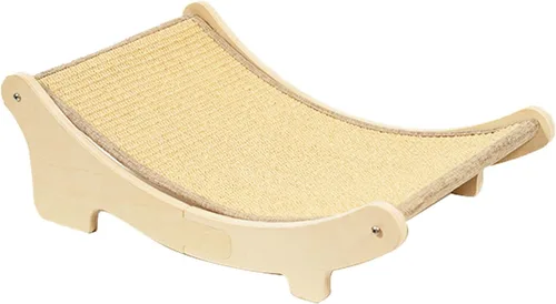 Miniatura 2 de Cat Hammock Bed, Wooden Elevated Cat Scratcher Bed Easy Assembly Multifunctional Scratching with Year Round Comfort for Indoor Cats
