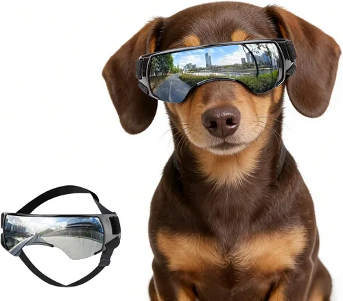 Miniatura 8 de ENJOYING Lentes de sol para perros de razas pequeñas, antirayos UV para perros pequeños, resistentes al viento, protección de ojos de perro