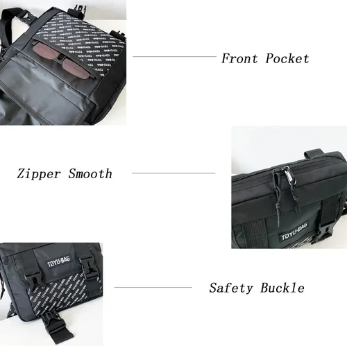 Miniatura 3 de TDYU Riñonera de pecho para hombre, riñonera de moda de hip hop, chaleco ligero pequeño para correr, viajar, senderismo, ciclismo, Blanco, S, Casual