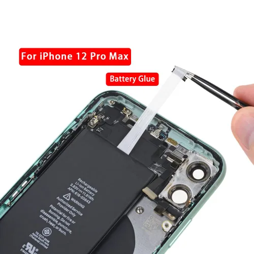 Miniatura 2 de Cinta adhesiva de batería para iPhone 12 Pro Max – Paquete de 3 calcomanías adhesivas MEEFIX