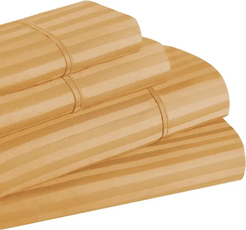 Miniatura 15 de Superior Juego de sábanas de algodón egipcio de 400 hilos, 1 sábana bajera elástica con bolsillo profundo, 1 sábana encimera, 1 funda de almohada