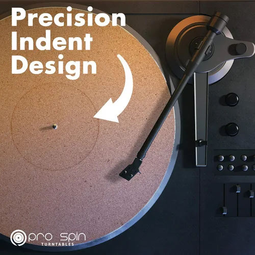 Miniatura 7 de PRO SPIN - Tapete giratorio de corcho para tocadiscos de vinilo LP (0.118 pulgadas) Tapete para tocadiscos con soporte de sonido acústico de alta