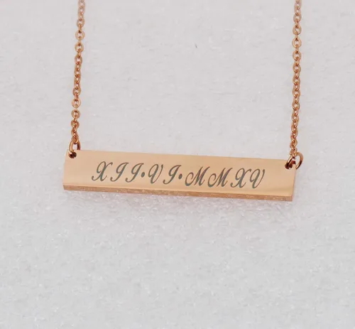Miniatura 2 de Aoloshow Collar de barra personalizado con nombres de niños, collar de piedra natal