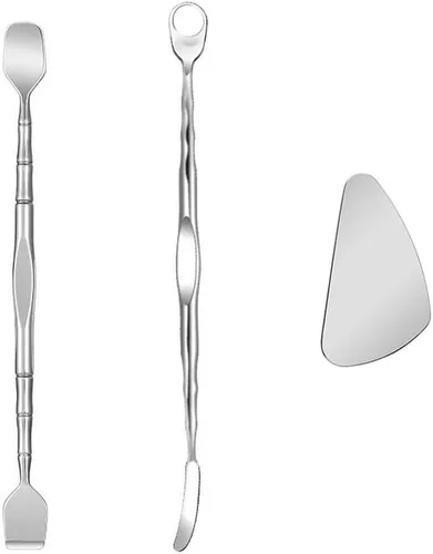 Paquete de 3 herramientas de preparación de poros, herramientas para eliminar puntos negros, raspador facial de acero inoxidable, espátula para