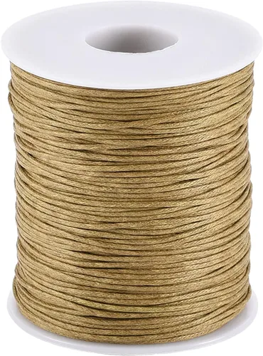 Miniatura 20 de Cordón de algodón encerado de 100 yardas, hilo de algodón trenzado naranja oscuro, cuerda de cuentas trenzada, cuerda para collar, pulsera, collar