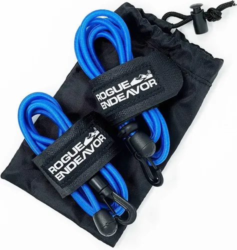 Miniatura 4 de Rogue Endeavor® Juego de 2 correas de caña y correa de remo, juego de 2, pesca en kayak y embarque de remo, cuerda elástica de 48 pulgadas, clip