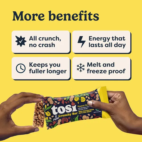 Miniatura 6 de Tosi Organic SuperBites Snacks veganos, 2.4 onzas (paquete de 12), sin gluten, Omega 3s, barras de proteína vegetal con lino y semillas de chía