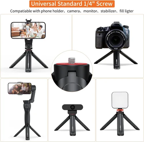 Miniatura 3 de UURIG TP05 Mini trípode extensible para cámara, portátil, mango para selfie, trípode de cámara web de escritorio con tornillo de 1/4 pulgadas