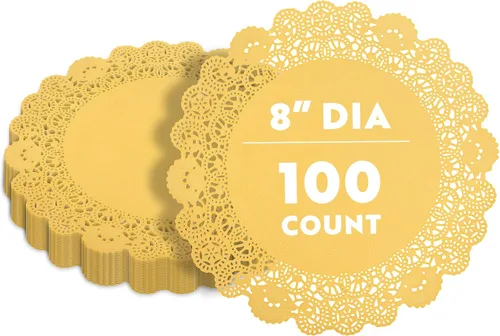 Miniatura 57 de Restaurantware Pastry Tek Blondas de Encaje de 4 x 4 Pulgadas 100 Vajilla Decorativa - Blondas de Mesa Desechables Redondas de Papel Negro
