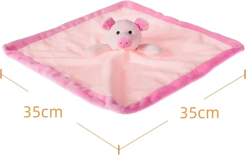 Miniatura 2 de Apricot Lamb Manta de seguridad de animales de peluche, manta de personaje de cerdo rosa, manta de personaje para guardería, felpa de lujo