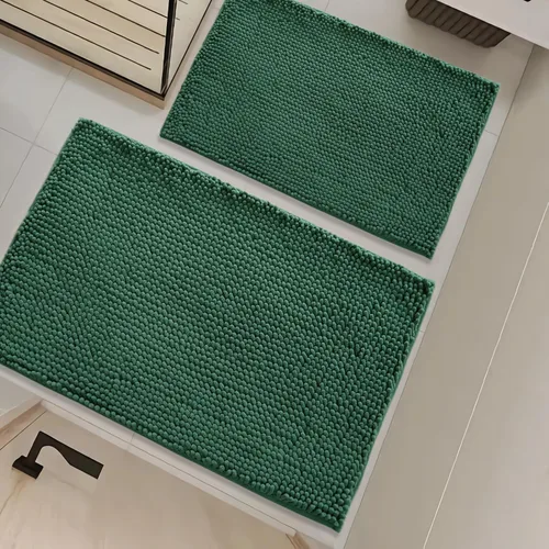 Miniatura 48 de Juego de alfombras de baño de 2 piezas, súper absorbente suave, gruesa, lavable en lavadora, alfombra de baño de chenilla antideslizante, alfombra