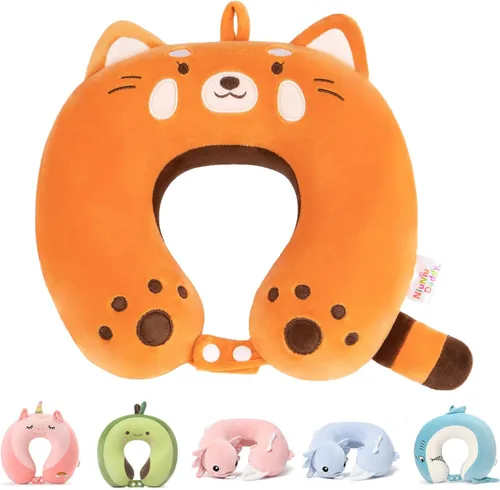 Miniatura 20 de Niuniu Daddy Almohada de viaje para niños, para avión, automóvil, reclinable, soporte para la barbilla del cuello para descansar, evita que