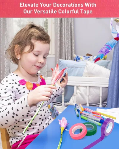 Miniatura 7 de 3 rollos de cinta adhesiva de color, tubería de agua multiusos impermeable, codificación de colores, cinta multifuncional para manualidades y arte