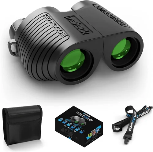Miniatura 6 de Go-Focus - Prismáticos compactos para adultos y niños Binoculares de viaje pequeños para observación de aves y caza Prisma BAK4 de 10 x 25