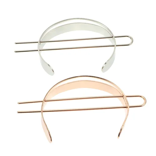 Mikinona 2 extensiones de cabello de metal para novia, pinzas de metal para el cabello para mujeres, horquillas en forma de U, palillos de pelo