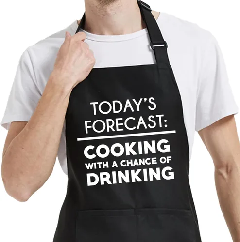 Miniatura 8 de Divertido delantal de barbacoa para hombres con bolsillos, delantales de cocina para cocina, regalos para papá, mamá, cumpleaños, Navidad