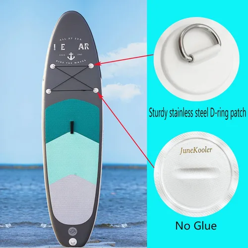 Miniatura 3 de JuneKooler - 8 piezas de anillos en D de acero inoxidable para barco inflable, parche de anillo en D de sup, parche de anillo D para kayak, parche