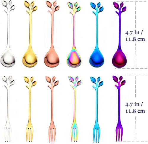 Miniatura 7 de Juego de 6 tenedores de frutas de acero inoxidable de 4.7 pulgadas, mini tenedores de ensalada, aperitivos, postres, aperitivos, tenedores pequeños