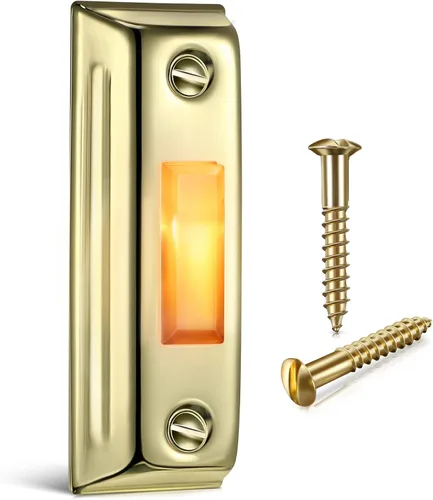 Miniatura 10 de Dreyoo Botón de timbre de puerta de metal, botón de timbre de puerta con cable de metal resistente con luz LED montada en la pared, botones