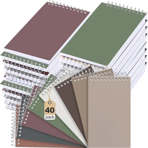 Miniatura 10 de Leelosp Cuadernos pequeños en espiral de 3 x 5 pulgadas, mini bloc de notas de bolsillo con forro y encuadernación de alambre para regalos escolares