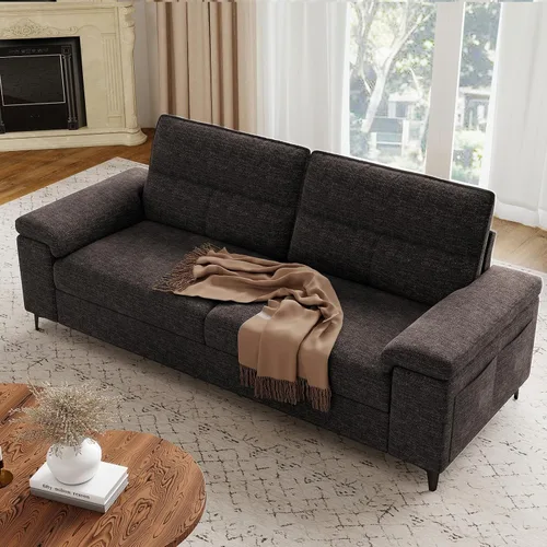 Miniatura 24 de Upvilla Sofá moderno de 71.25 pulgadas para sala de estar, sofás de asiento profundo con cojín de 8 pulgadas, cómodo sofá de amor de felpilla de 2