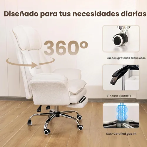 Miniatura 7 de Silla de oficina grande y alta, reposabrazos abatibles para mascotas y patas cruzadas, silla ergonómica ejecutiva para juegos de computadora