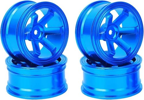 Miniatura 4 de Buje de rueda de metal, 4 unidades, aleación de aluminio, compatible con auto universal 1/10 Flat Running Drift RC (azul)