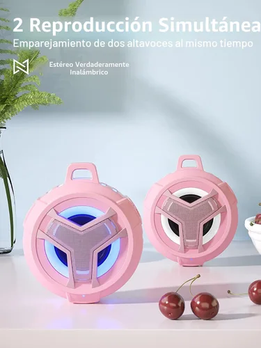 Miniatura 7 de EBODA Altavoz Bluetooth para Ducha, IP67 Impermeable Portátil Inalámbrico Altavoces Pequeños, Flotante, 24H Tiempo de Reproducción para Hogar, Rosa