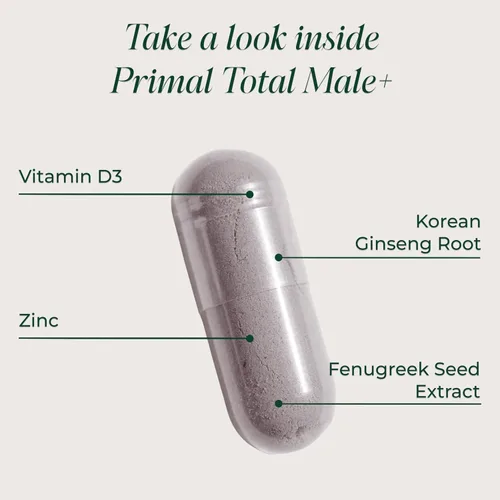 Miniatura 3 de Primal Harvest Total Male+ Multivitamínico para Hombres Vitaminas, Minerales y Apoyo Herbal para Energía, Vitalidad, Salud Inmunológica