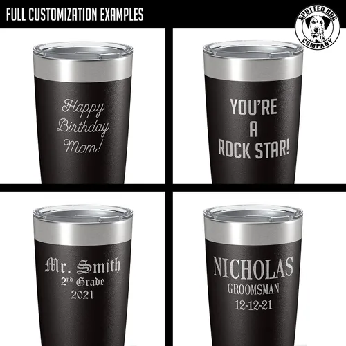Miniatura 3 de Vaso de acero inoxidable aislado con tapa de 20 onzas (17 colores) personalizado con recubrimiento en polvo, grabado personalizado, nombre