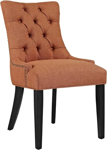 Miniatura 6 de Modway Regent Modern - Silla auxiliar de comedor, elegante tapizada con botones y ribete de cabeza de clavo, color gris claro