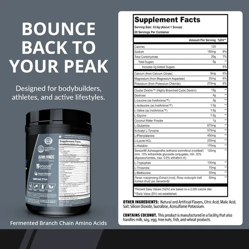 Miniatura 3 de Granite Nutrition Recovery - Bebida intraentrenamiento prémium con EAA, dextrina en racimo, Sensoril y Senactiv para rendimiento atlético