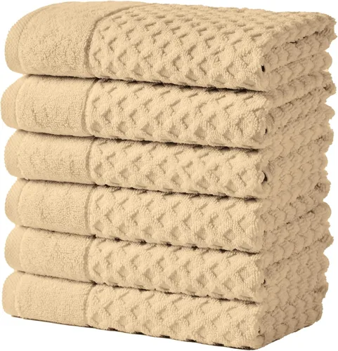 Miniatura 82 de Great Bay Home - Toallas de mano 100% algodón blanco, 6 toallas de baño suaves para manos, altamente absorbentes y de secado rápido, colección