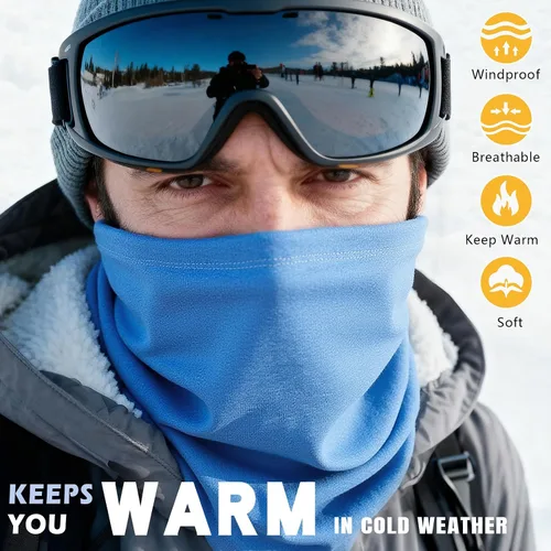 Miniatura 3 de HONGTEYA Polaina de cuello de invierno para hombres y mujeres, resistente al viento, máscara facial para clima frío, esquí, deportes al aire libre