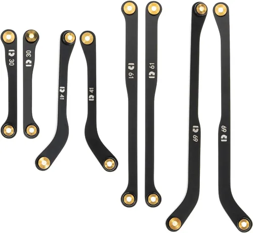 Juego de 4 eslabones de alta holgura para SCX24 90081, Juego de eslabones de acero, Piezas de actualización para SCX24 Deadbolt, Betty B17,