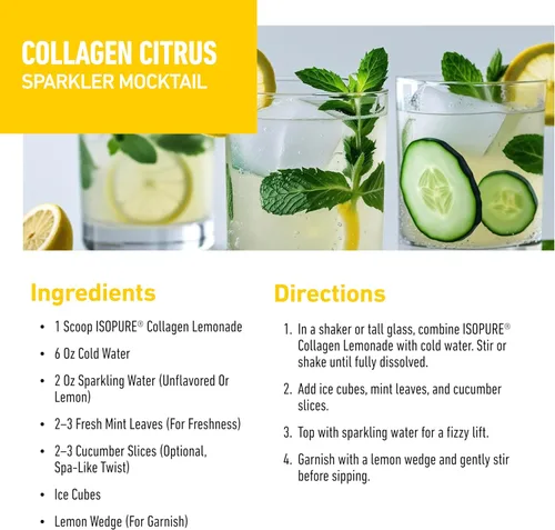 Miniatura 6 de Isopure - Péptidos de colágeno en polvo, para el cabello, las uñas, la piel y las articulaciones, con vitamina C y biotina, sabor limonada, 20g