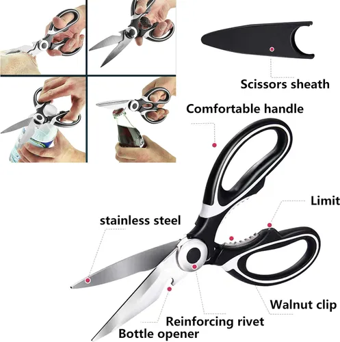 Miniatura 4 de Cuchillo de pesca, kit de limpieza de peces 7 piezas cuchillo de pescado, cepillo de limpieza de escamas de pescado, tijeras multifuncionales