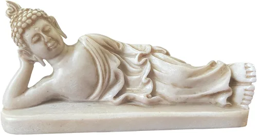 Estatua de Buda reclinable – Escultura de meditación Nirvana durmiente – Figura budista tailandesa – Decoración del hogar Feng Shui – Resina pequeña