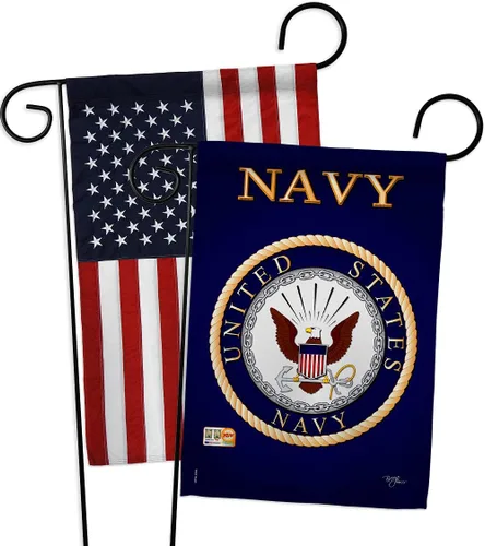 Miniatura 14 de Breeze Decor Bandera de jardín de 13 x 18.5 pulgadas, con licencia oficial de las Fuerzas Armadas de los Estados Unidos de la Marina de los Estados