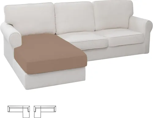 Miniatura 136 de Easy-Going - 4 Fundas de cojín elásticas para sofá seccional, izquierda/derecha, en forma de L, funda de asiento antideslizante, suave, flexible