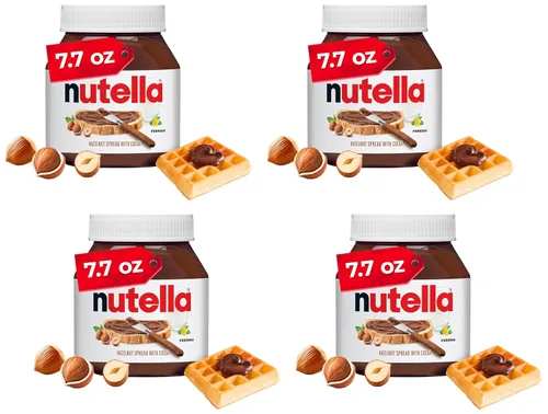 Miniatura 9 de Nutella Crema de avellanas con cacao, crema para untar de avellanas, favorito del desayuno, tarro de 7.7 onzas